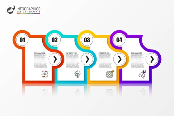 Modelo Design Infográfico Conceito Criativo Com Passos Pode Ser Usado — Vetor de Stock