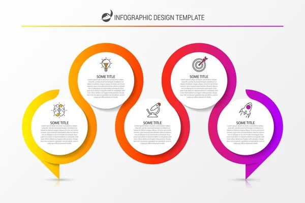 Infographic Tasarım Şablonu Adımlı Yaratıcı Bir Kavram Akışı Düzeni Diyagram — Stok Vektör
