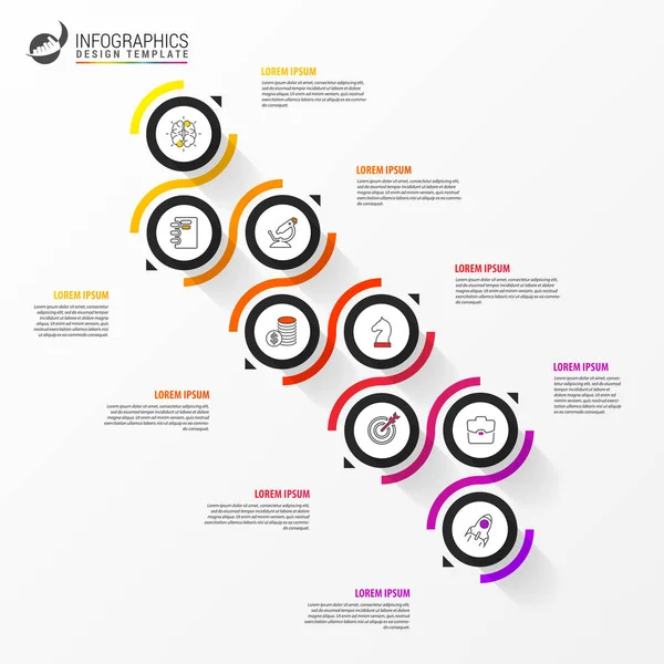 Modèle Conception Infographie Concept Chronologie Étapes Peut Être Utilisé Pour — Image vectorielle