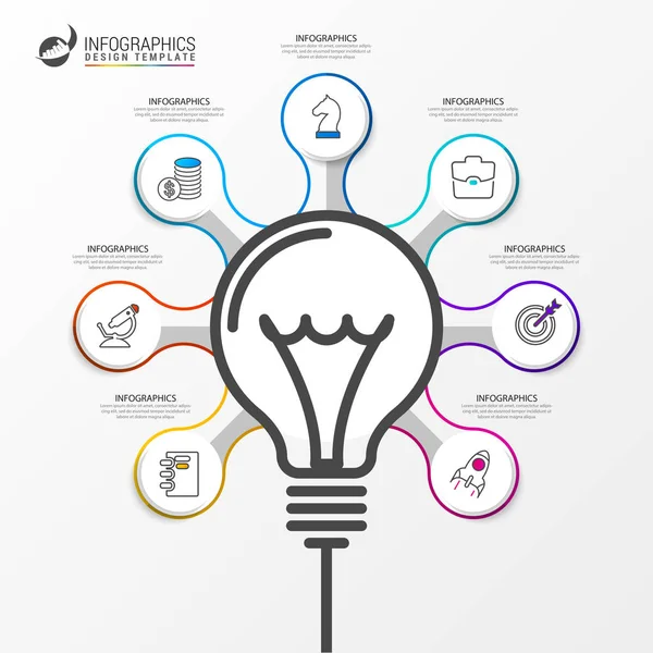 Modello Progettazione Infografica Concetto Creativo Con Passaggi Può Essere Utilizzato — Vettoriale Stock