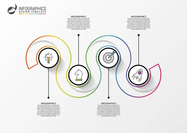 Modello Progettazione Infografica Concetto Creativo Con Passaggi Può Essere Utilizzato — Vettoriale Stock