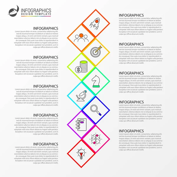 Infografikai Tervezési Sablon Kreatív Koncepció Lépéssel Használható Munkafolyamat Elrendezés Diagram — Stock Vector