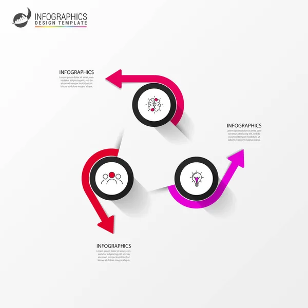 Modello Progettazione Infografica Concetto Creativo Con Passaggi Può Essere Utilizzato — Vettoriale Stock