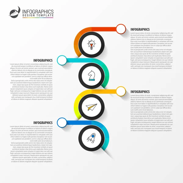 Templat Desain Infografis Konsep Garis Waktu Dengan Langkah Dapat Digunakan - Stok Vektor