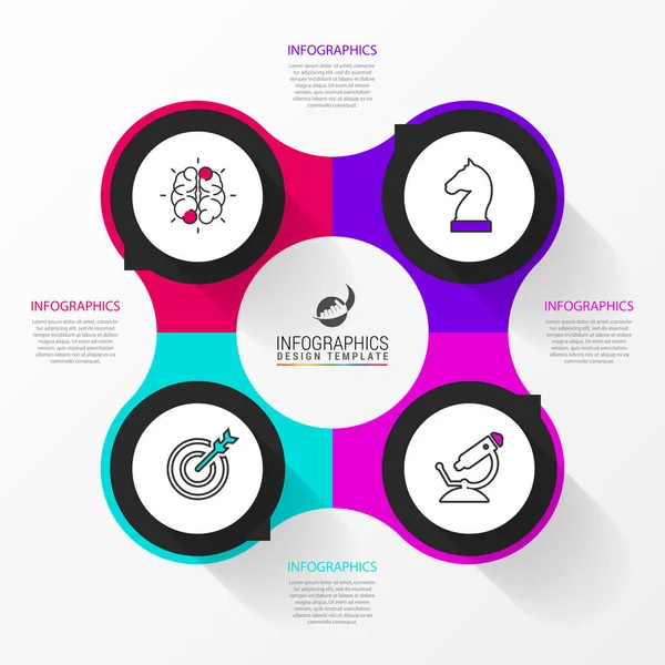 Plantilla Diseño Infográfico Concepto Creativo Con Pasos Puede Utilizar Para — Vector de stock