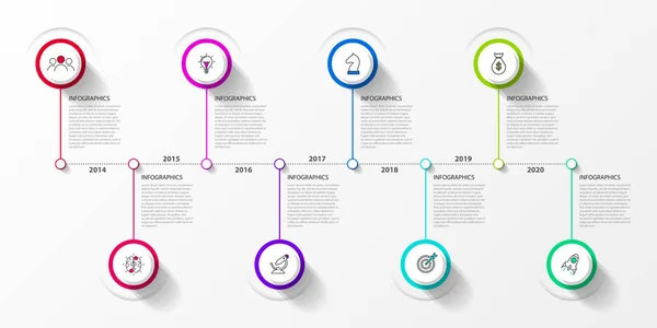 Plantilla Diseño Infográfico Concepto Línea Tiempo Con Pasos Puede Utilizar — Archivo Imágenes Vectoriales