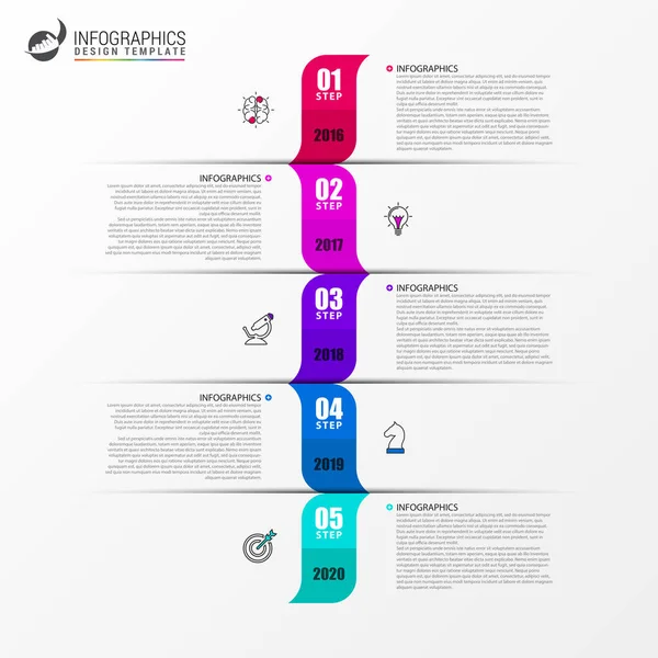 Infografisch Ontwerp Template Tijdlijn Concept Met Stappen Kan Gebruikt Worden — Stockvector