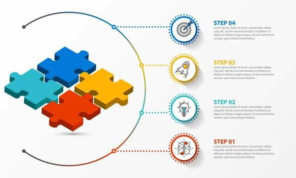 Infografisch Ontwerp Template Creatief Concept Met Stappen Kan Gebruikt Worden — Stockvector