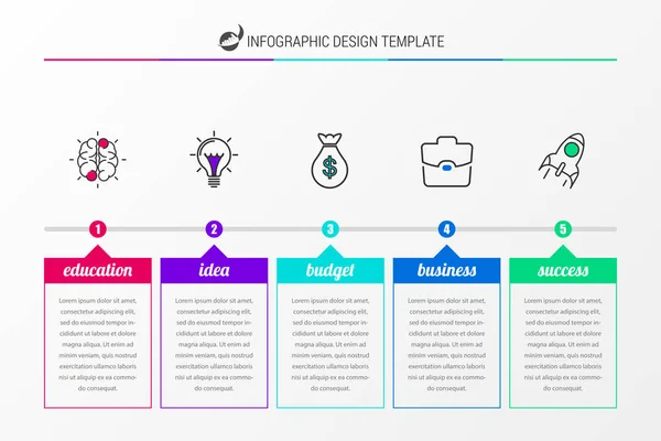 图表设计模板。5步的创意理念 — 图库矢量图片