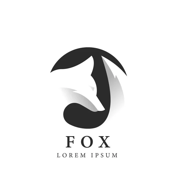 Fox Sziluett Körben Kreatív Szimbólum Negatív Tér Vektoros Illusztráció — Stock Vector