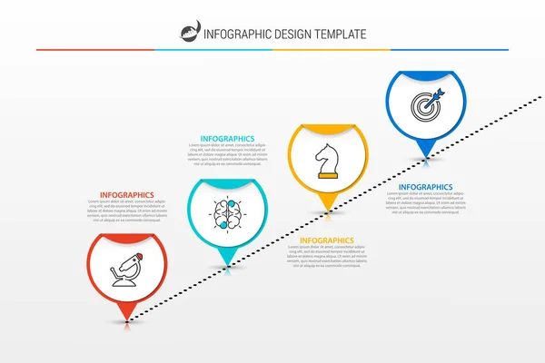 Infographic Design Template Creative Concept Steps Can Used Workflow Layout — Stock Vector