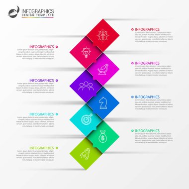 Infographic tasarım şablonu. 8 adımlı zaman çizelgesi konsepti. İş akışı düzeni, diyagram, pankart, web tasarımı için kullanılabilir. Vektör illüstrasyonu