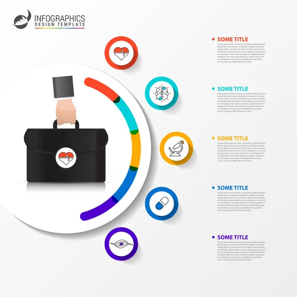 Modello Progettazione Infografica Concetto Creativo Con Passaggi Può Essere Utilizzato — Vettoriale Stock