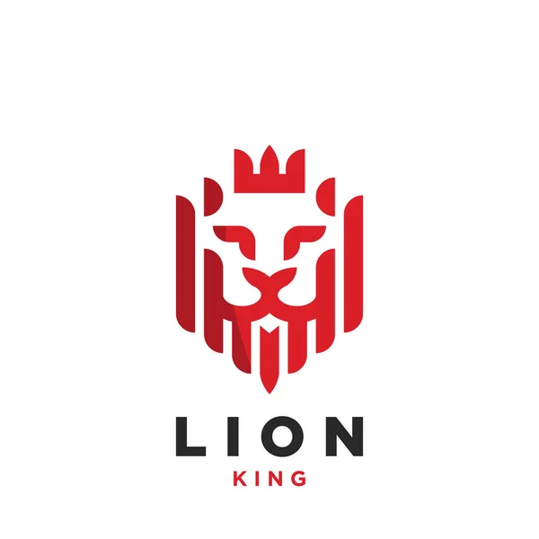 Δημιουργική Κεφάλι Του Λιοντάρι Στέμμα Σύμβολο Εικονογράφηση Διάνυσμα — Διανυσματικό Αρχείο