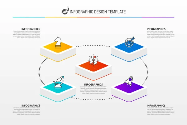 Infografikai Tervezési Sablon Kreatív Koncepció Lépésben Használható Munkafolyamat Elrendezés Diagram — Stock Vector