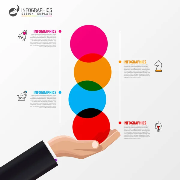 Modelo Design Infográfico Conceito Criativo Com Passos Pode Ser Usado — Vetor de Stock