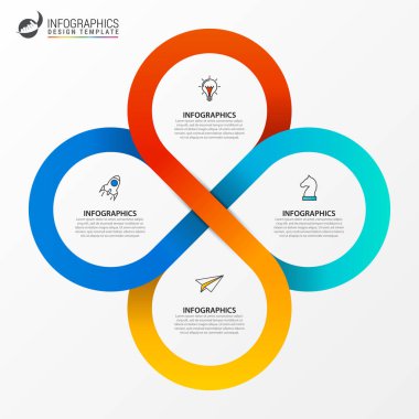 Infographic tasarım şablonu. 4 adımlar ile yaratıcı kavramı