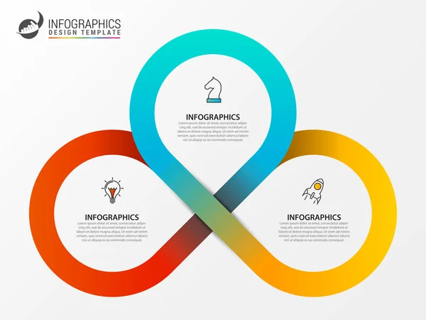 Infografische Design-Vorlage. Kreatives Konzept mit 3 Schritten — Stockvektor