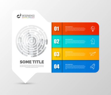 Infographic tasarım şablonu. 4 adımlar ile yaratıcı kavramı