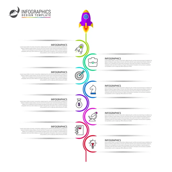 Modello di progettazione infografica. Concetto temporale con 8 passaggi — Vettoriale Stock