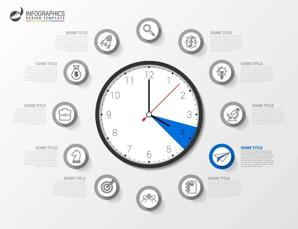 Infographic tasarım şablonu. 12 merdiven ile yaratıcı kavramı — Stok Vektör