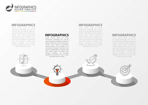 Infographic tasarım şablonu. 4 adımlar ile yaratıcı kavramı