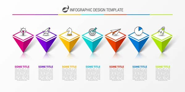 Modèle de conception d'infographie. Concept créatif avec 7 étapes — Image vectorielle