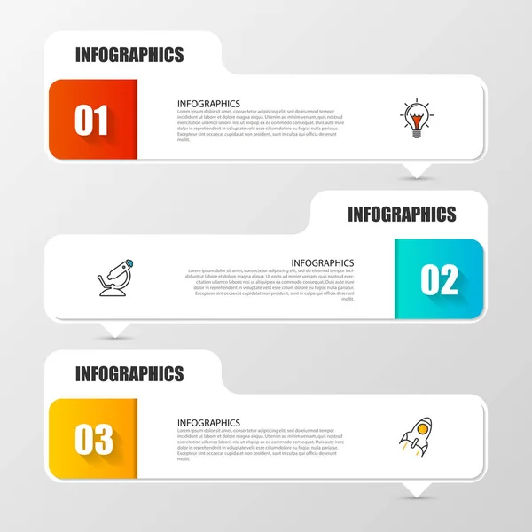 Infografische Design-Vorlage. Kreatives Konzept mit 3 Schritten — Stockvektor