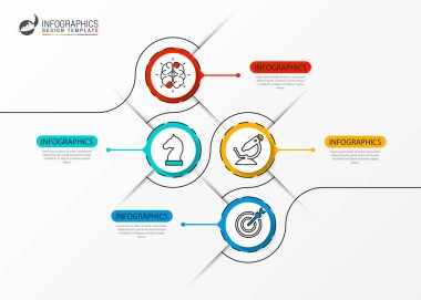 Infographic tasarım şablonu. 4 adımlar ile yaratıcı kavramı