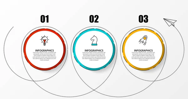 Шаблон інфографічного дизайну. Креативна концепція з 3 кроками — стоковий вектор