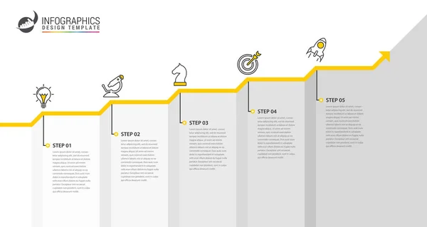 Infographic design template. Creative concept with 5 steps — Stock Vector
