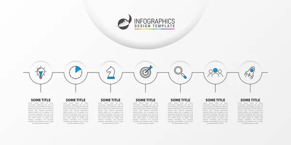 Infographic ontwerpsjabloon. Tijdlijn concept met 7 stappen — Stockvector