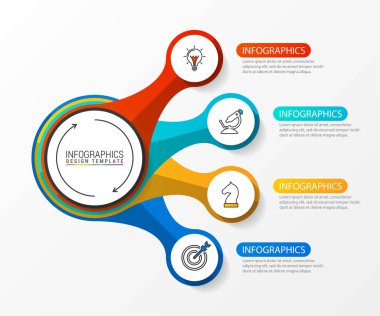 Infographic tasarım şablonu. 4 adımlar ile yaratıcı kavramı