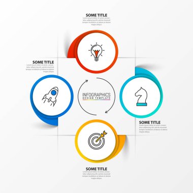 Infographic tasarım şablonu. 4 adımlar ile yaratıcı kavramı