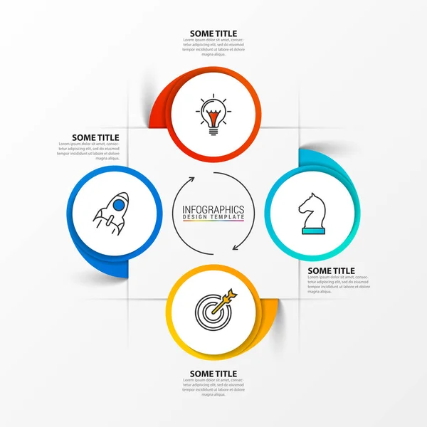 Infographic tasarım şablonu. 4 adımlar ile yaratıcı kavramı — Stok Vektör