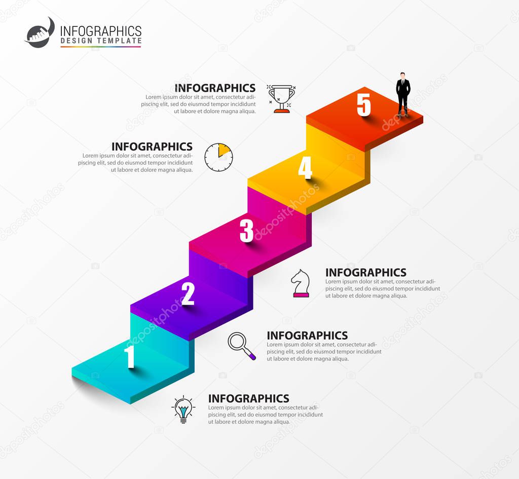 Infographic design template. Creative concept with 5 steps