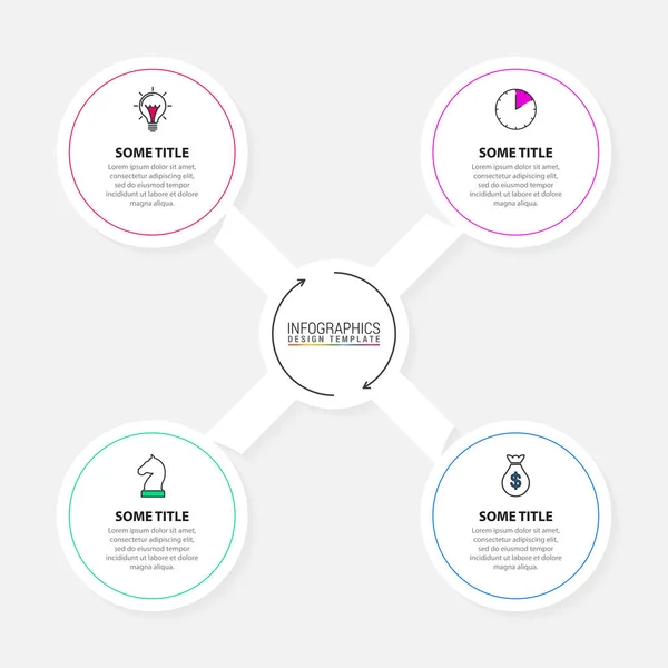 Infografische Design-Vorlage. Kreatives Konzept mit 4 Schritten — Stockvektor