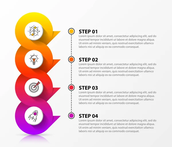 Infografische Design-Vorlage. Kreatives Konzept mit 4 Schritten — Stockvektor