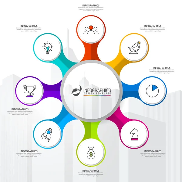 Infographic formgivningsmall. Kreativa koncept med 8 steg — Stock vektor