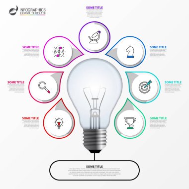 Infographic tasarım şablonu. 7 adımlar ile yaratıcı kavramı