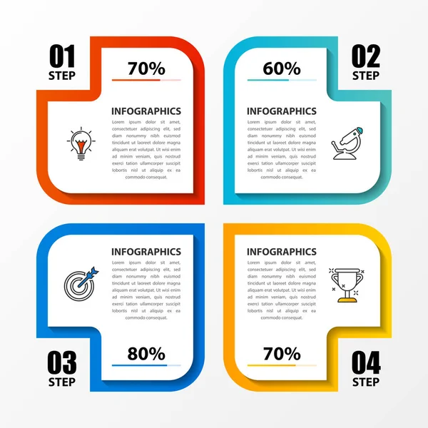 Plantilla de diseño infográfico. Concepto creativo con 4 pasos — Archivo Imágenes Vectoriales