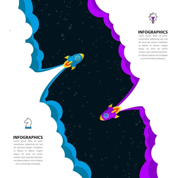 Plantilla de diseño infográfico. Concepto creativo con 2 pasos — Archivo Imágenes Vectoriales