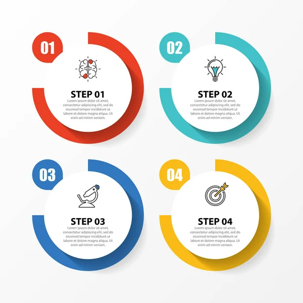 Plantilla de diseño infográfico. Concepto creativo con 4 pasos — Vector de stock