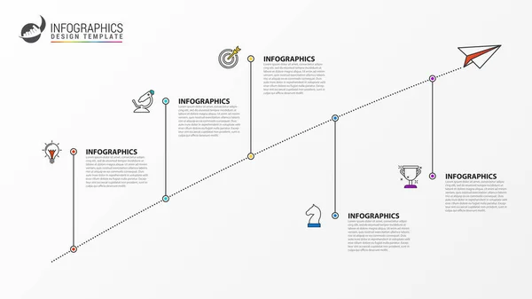 Infographic tervezősablon. 5 lépés, kreatív koncepció — Stock Vector