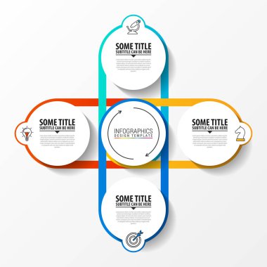 Infographic tasarım şablonu. 4 adımlar ile yaratıcı kavramı