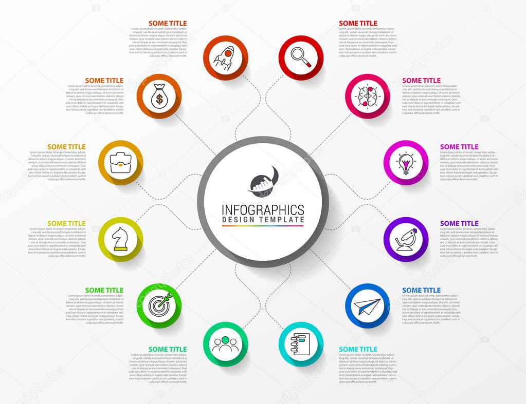 Infographic design template. Creative concept with 12 steps