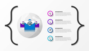 Infographic tasarım şablonu. 4 adımlar ile yaratıcı kavramı