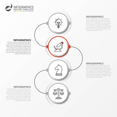 Infographic tasarım şablonu. 4 adımlar ile yaratıcı kavramı