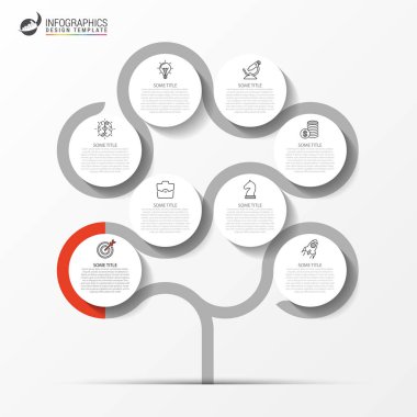 Infographic tasarım şablonu. 8 adımlar ile yaratıcı kavramı