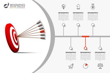 Infographic tasarım şablonu. 6 adımlar ile yaratıcı kavramı
